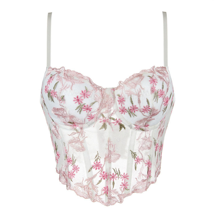 刺绣花外穿鱼骨胸衣背心吊带短款上衣绑带收腰束身衣性感辣妹纯欲,女装/女士精品,背心吊带,淘宝优惠券,粉丝福利购,淘宝优惠卷