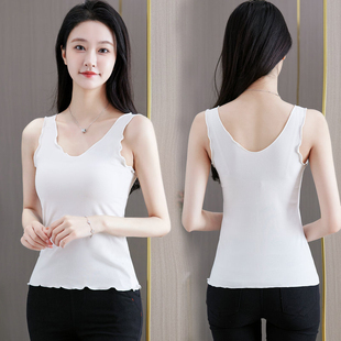修身 特价 辣妹设计感小众短款 新款 打底 木耳边蕾丝小吊带背心女夏季