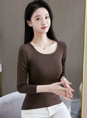 2026年新款春秋冬季薄款莫代尔内搭打底衫女长袖T恤圆领修身上衣