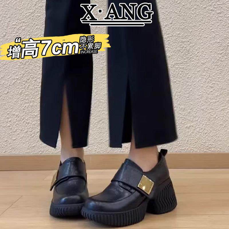 羊皮版厚底乐福鞋子女鞋粗跟小皮鞋2026春季新款玛丽珍单鞋高跟鞋