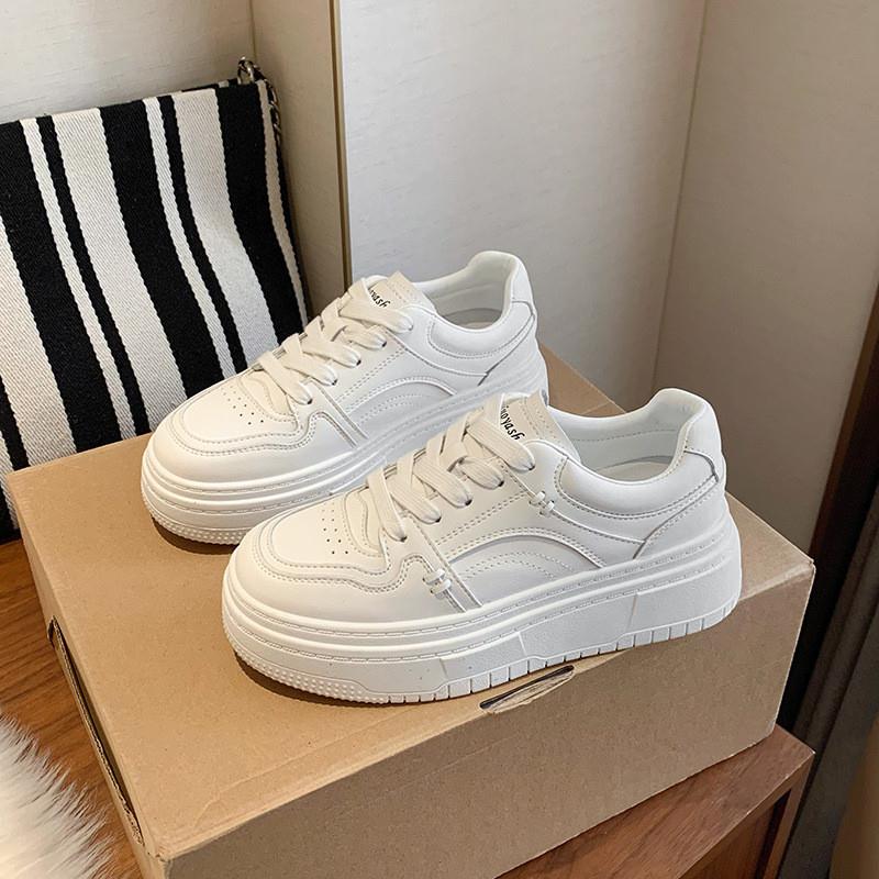 松糕厚底小白鞋女2025年新款时尚百搭小个子增高舒适休闲运动板鞋