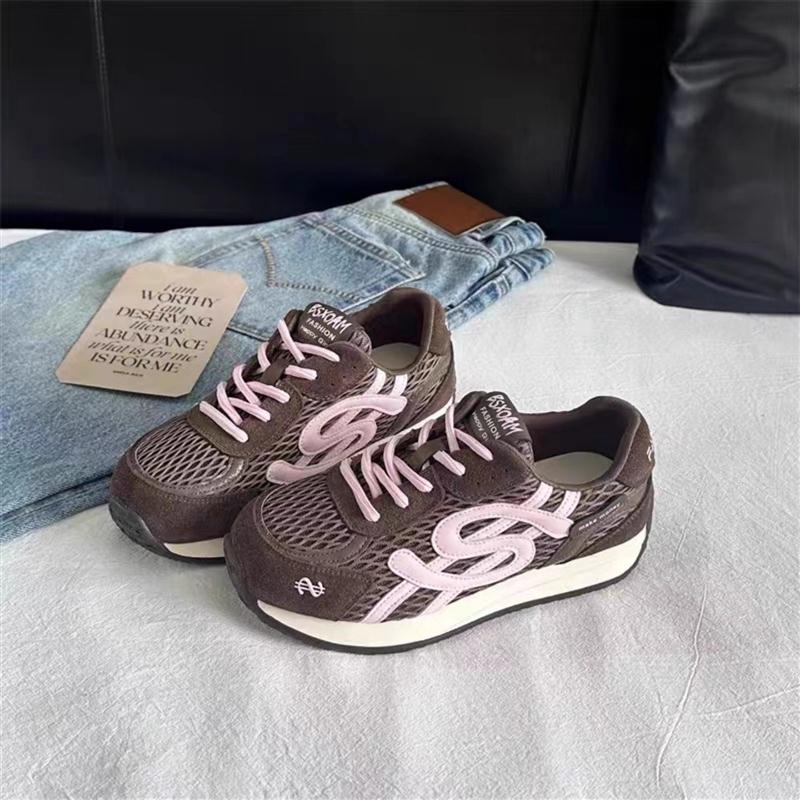 现货版2025秋季新款时尚德训鞋女厚底增高百搭软底运动休闲阿甘鞋