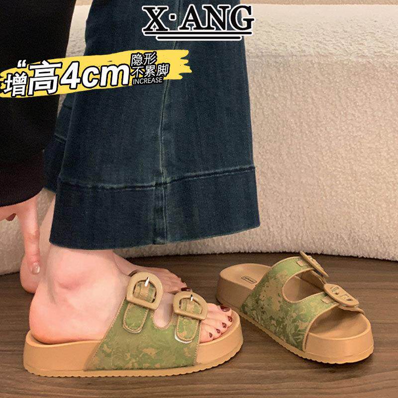 超软厚底踩屎感不累脚拖鞋女款夏季可外穿防滑露趾沙滩一字凉拖鞋