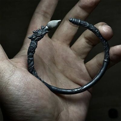 文昌笔镯|执笔安天下国风做旧文昌手镯复古道系文玩手环批发源头
