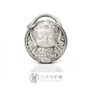 八大守护佛银牌丨原创设计佛系守护佛银牌项链送礼男女925银饰