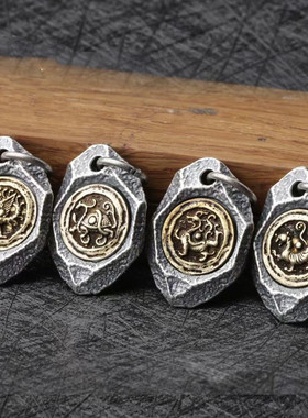 藏式民族风四大神兽吊坠青龙白虎玄武朱雀项链男名族风个性饰