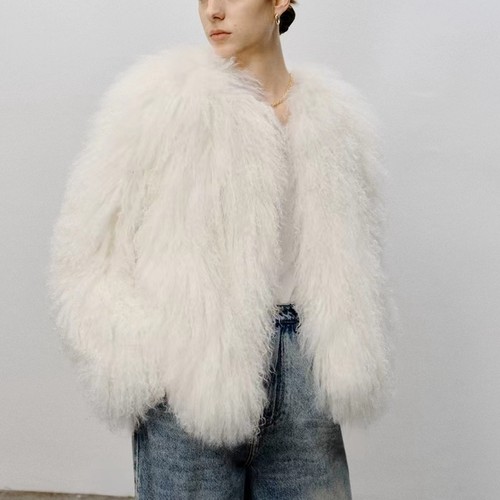 2025秋冬新款仿滩羊毛皮草外套女年轻款宽松时尚羊卷毛毛外套短款