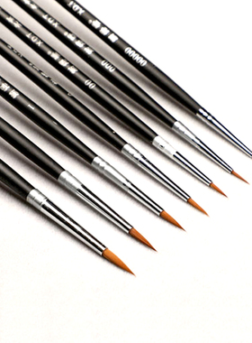 模型手办涂装上色专用尼龙毛笔榭得堂725#圆尖款