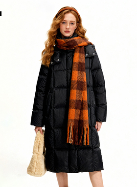 it:CHOCOOLATE黑色长款羽绒服女2025冬季新款云泡芙加厚保暖外套