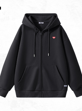 it:CHOCOOLATE黑色休闲连帽开衫外套女秋冬新款亲肤通勤百搭卫衣