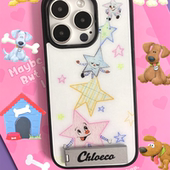 花椰子原创设计梦里 iPhone14promax 黑边手机软壳适用苹果15Pro 12随意停金属支架 星星可爱美式