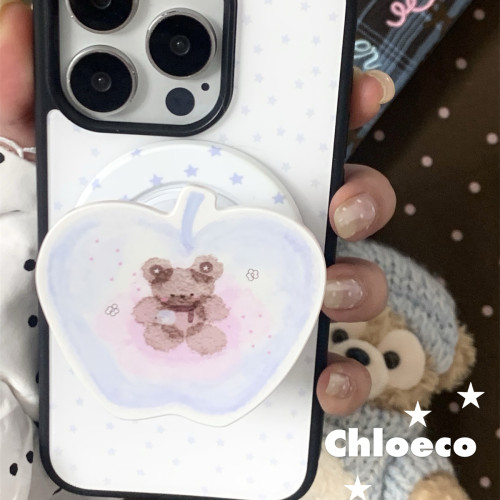 花椰子情侣苹果小熊手机软壳ins