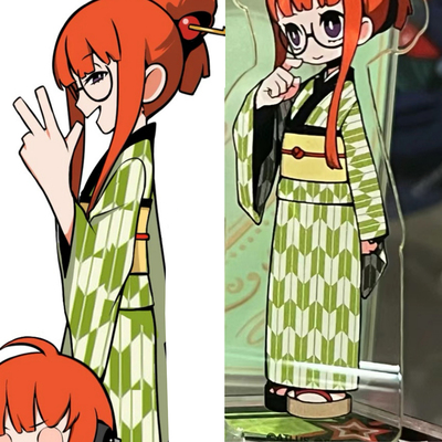 温泉漫漫一女神5 佐仓双叶cos异闻录和服矢羽柄浴衣绿色定制