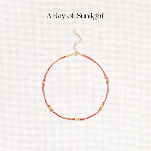 A Ray of Sunlight 新年系列肌理隔珠编织项链招福平安本命年红绳