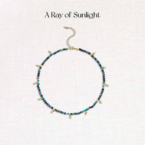 A Ray of Sunlight埃及系列沙漠绿洲蓝碧玺松石串珠项链高级度假