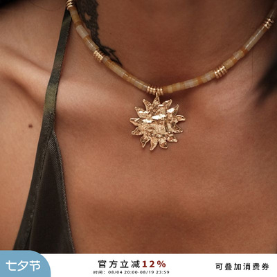 小众太阳项链ARayofSunlight黄玉