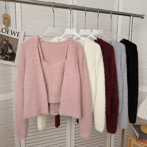 Демисезонный розовый трикотажный лонгслив, куртка, в корейском стиле, эффект подтяжки