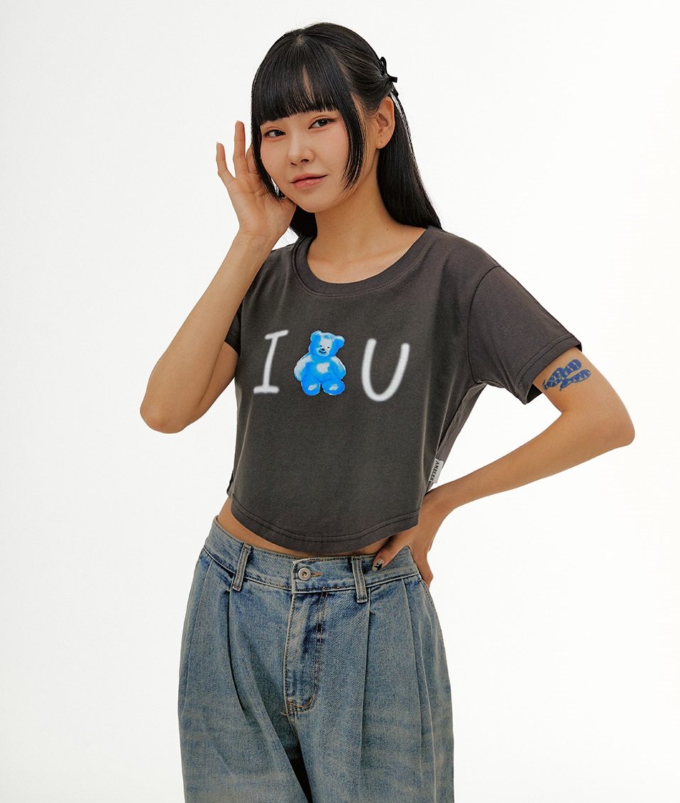 ambler短袖短款圆领纯棉T恤