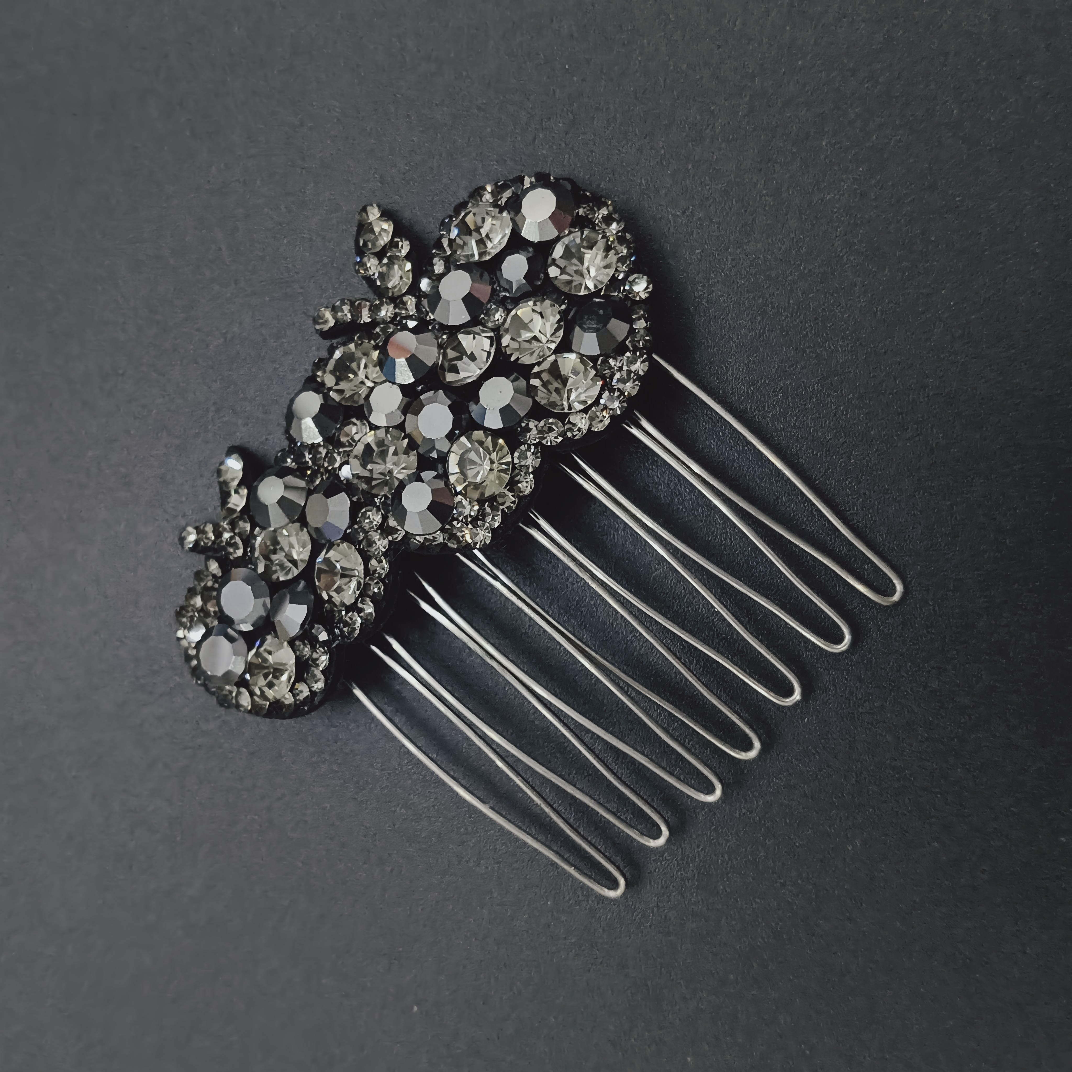 优雅防滑发梳刘海梳韩版水钻插梳头饰气质简约带密齿盘头发夹卡子