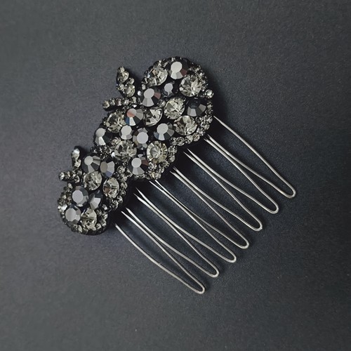 优雅防滑发梳刘海梳韩版水钻插梳头饰气质简约带密齿盘头发夹卡子