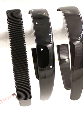 韩版黑色宽边发箍防滑亮面带齿头箍个性波浪塑料亚克力发卡压发箍