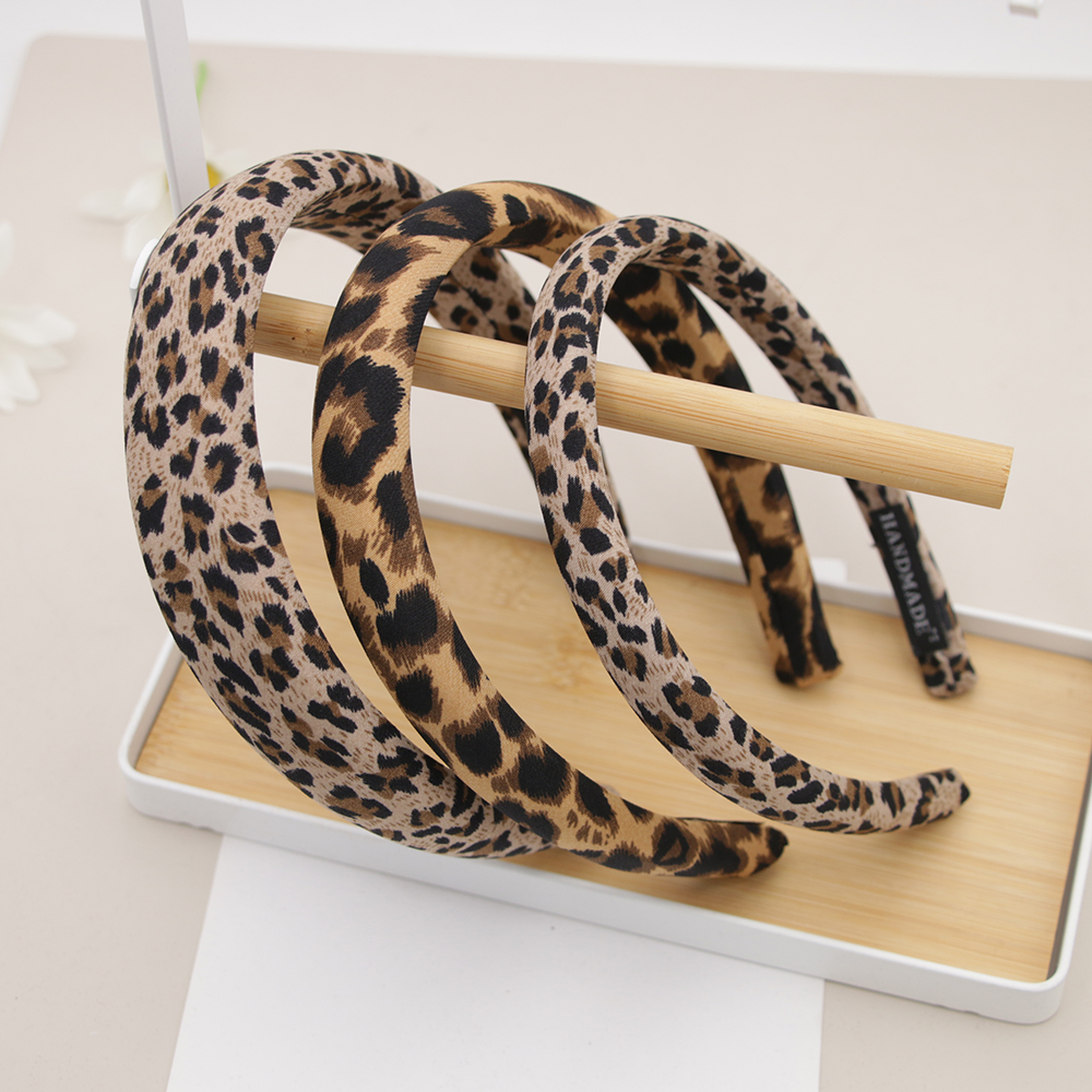 发箍女高颅顶海绵手工黑色全包布头箍黑白豹纹加长增高发卡头饰品