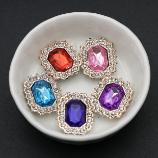 23mm塑料树脂亚克力钻饰品贴片菱形钻扣花盘发饰diy材料手工配件