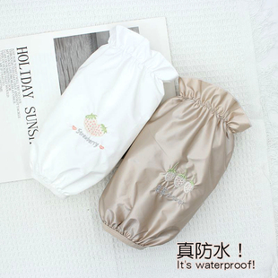 袖套女中短款工作护袖厨房套袖羽绒服防水防油防脏成人学生袖头白