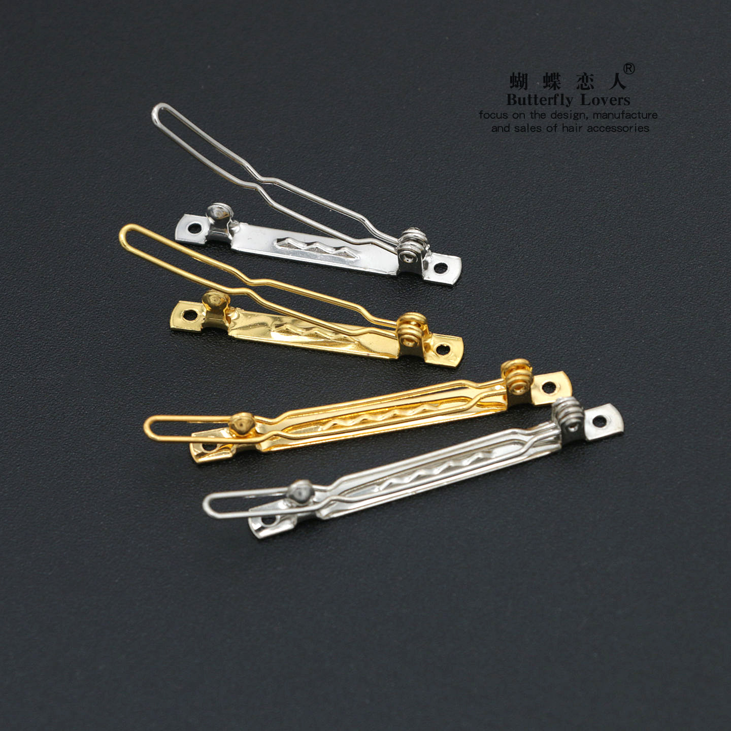 边夹金色银色青蛙夹青蛙扣夹头饰diy发饰品配件发卡简约一字发夹