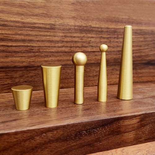 黄铜纯铜壁挂工艺品底座铜脚垫小托盘底脚实木纯铜锥形摆件铜配件