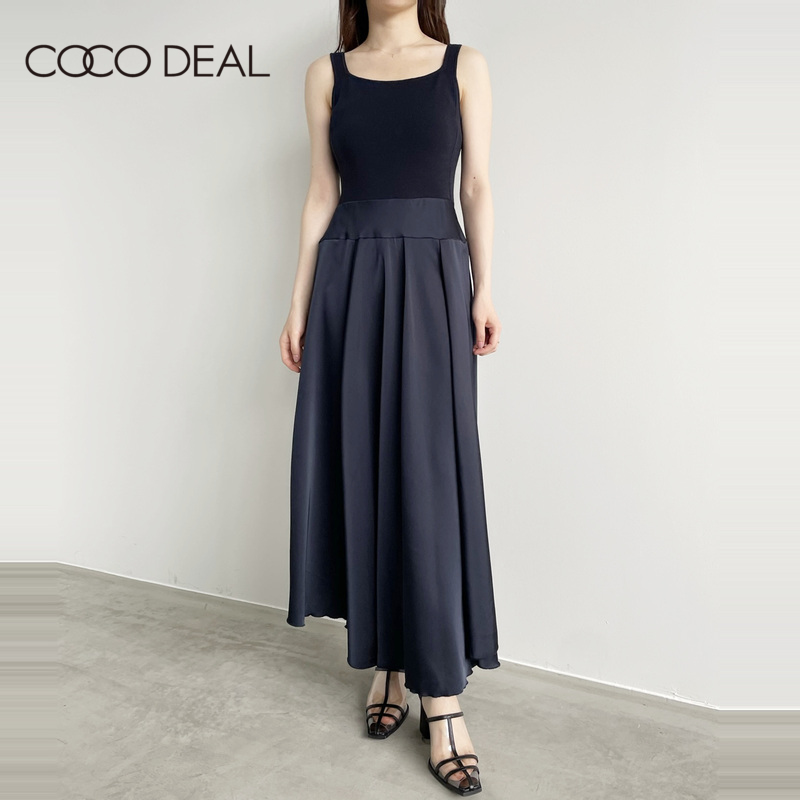 COCO DEAL 23夏季新款日系复古针织拼接无袖背心连衣裙女73315449