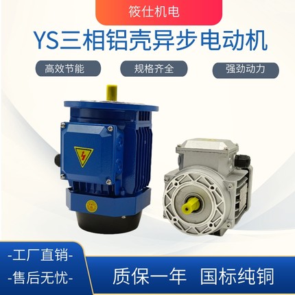 YS铝壳电机380V 220v 2.2KW3000W550W370W三相大功率防水全铜电机