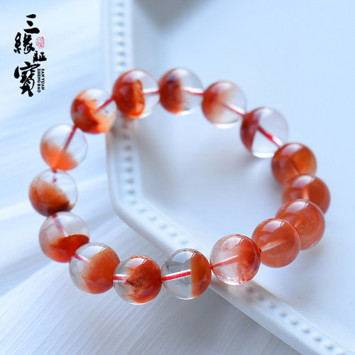 红兔毛单圈水晶饰品手串