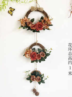 花环手工装饰墙面挂饰门口圆形挂饰房间布置家饰店铺壁饰室内包邮