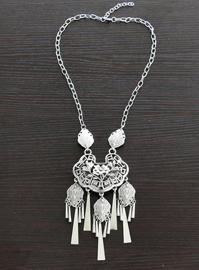 女镂空平安锁项链民族风