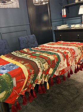 圣诞节喜庆桌旗桌布餐桌垫