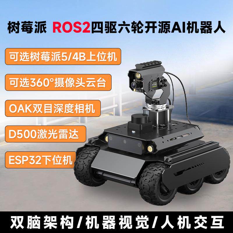 AI六轮开源四驱小车树莓派