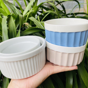 陶瓷布丁碗家用烘焙烤箱空气炸锅专用舒芙蕾甜品小烤碗蒸蛋杯餐具