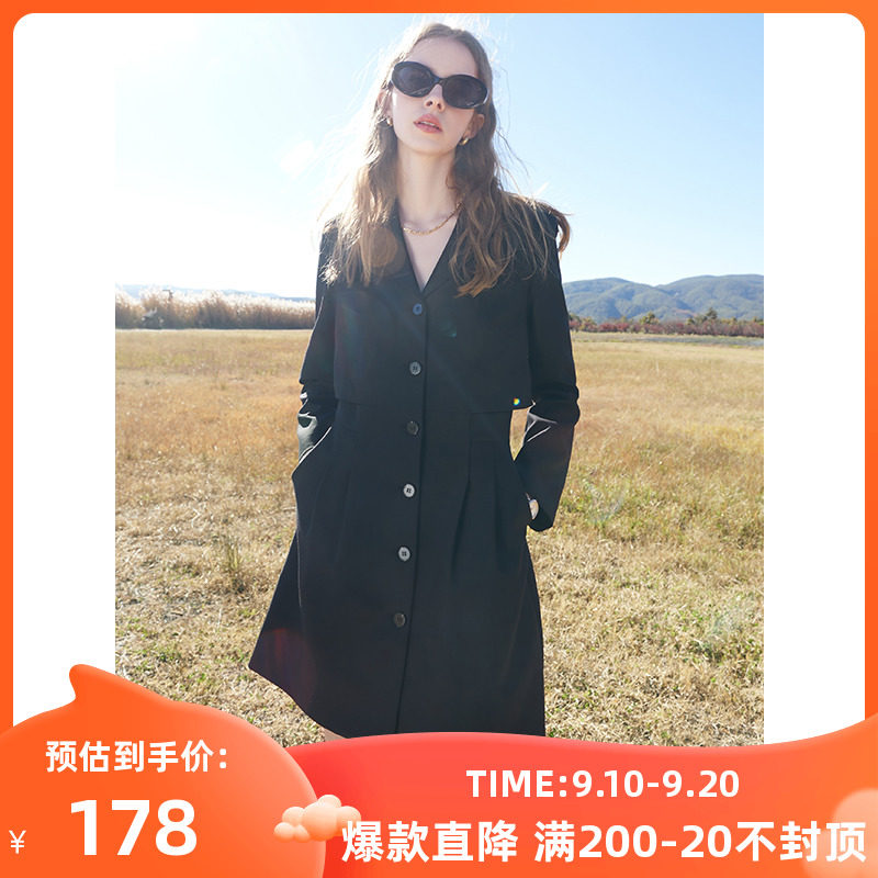 三彩2023春季新款假两件西装连衣裙镂空收腰A字裙短裙气质通勤女高性价比高么？