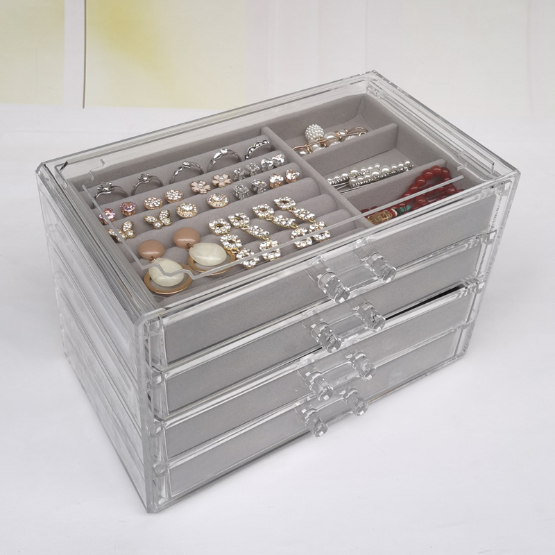 抽屉四层加高耳钉戒指项链手镯