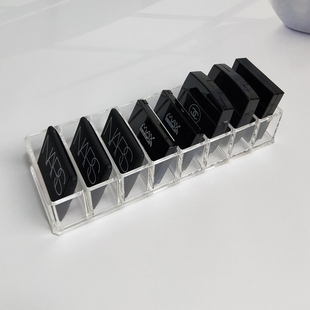 8格透明粉饼盒眼红眼影口红唇膏集线盒数据线收纳盒小号电线盒