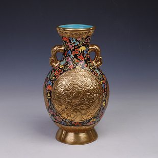 仿古乾隆年制花瓶古董古玩做旧高端瓷器收藏品全手工老货物件摆件