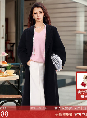 曼诺比菲商场同款2025冬季时尚休闲中长款双面呢外套女SGEG142062