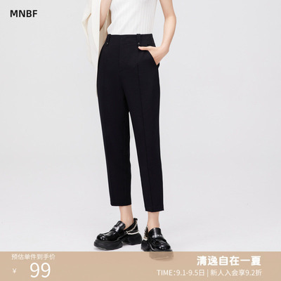 职业西装裤女修身直筒九分裤