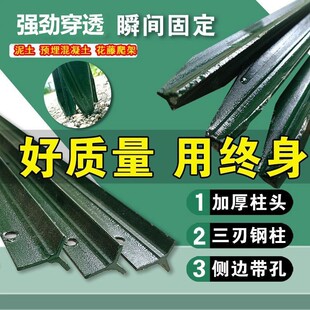 防锈立柱加厚牛栏网铁丝网子铸铁防护栏杆实心柱尖头柱养殖围栏网