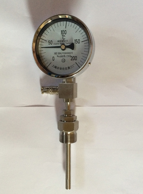 上海远传双金属温度计WSSP-411 航空插头指针刻度表盘高精度测温