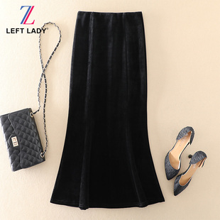 百搭加绒加厚包臀高腰金丝绒鱼尾半身裙 修身 清仓秋冬新款 高端女装