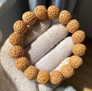 精选桃核手串手链天然野生文玩脑纹桃胡崖柏配饰单圈原籽佛珠