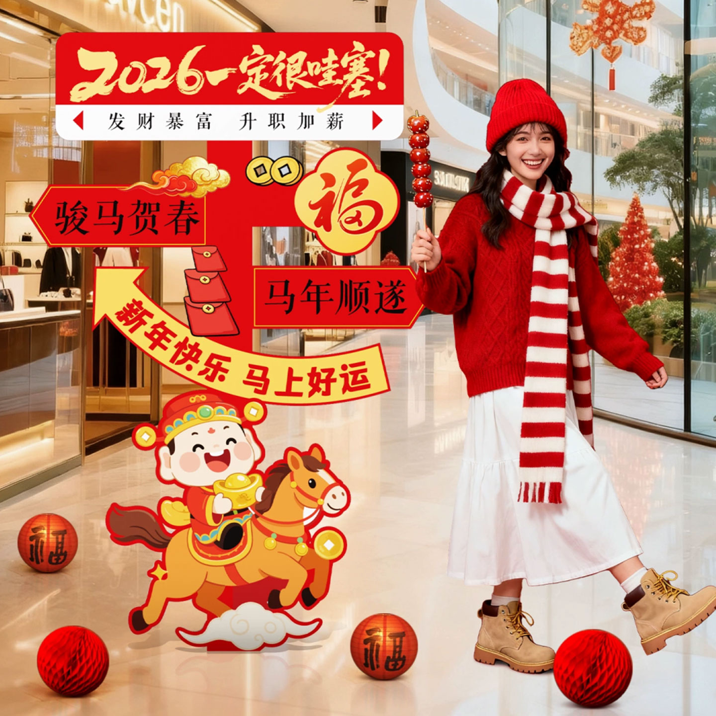 2026马年新年迎宾立牌拍照打卡