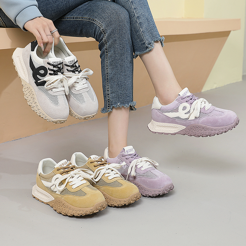 爱足雅大码女鞋显脚小舒适网面鞋